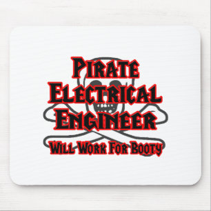 Mousepad Engenheiro elétrico de pirata ... Trabalho para Bo