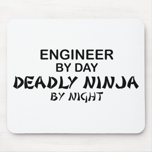 Mousepad Engenheiro Ninja mortal em a noite (Frente)