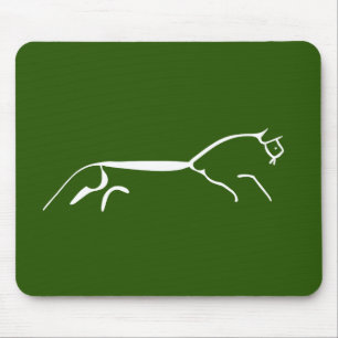 Mousepad engenho do símbolo do geoglifo antigo cavalo branc