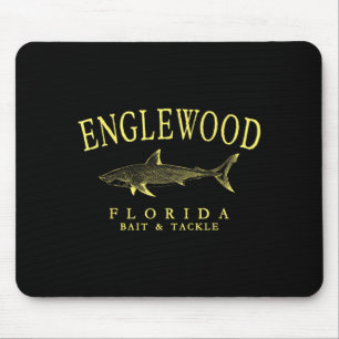 Mousepad Englewood Flórida tubarão vintage amarelo arte pes