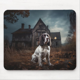 Mousepad English Springer Spaniel Halloween Assustador