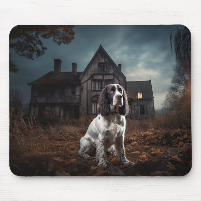 Mousepad English Springer Spaniel Halloween Assustador (Frente)