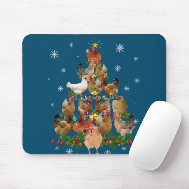 Mousepad Engraçada Árvore de Natal de Frango Pet Lover (Com mouse)