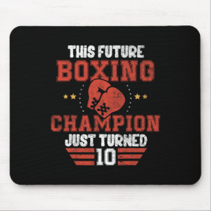 Mousepad Engraçado 10.º aniversário Boxando Tee Birthday Bo