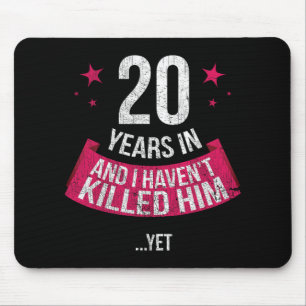 Mousepad Engraçado 20 de Casamento do Aniversário Esposa Do