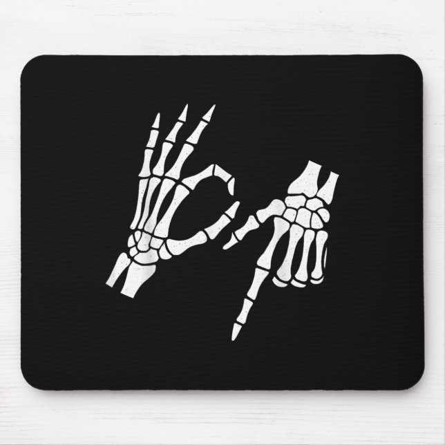 Mousepad Engraçado 67 Mãos Esqueletais de Halloween de Seis (Frente)