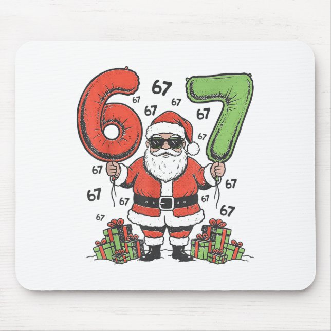 Mousepad Engraçado 67 Papai Noel Seis Sete Natal 67 Meme Br (Frente)