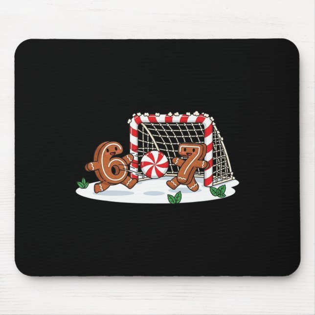Mousepad Engraçado 67 Seis Sete Biscoito de Natal Futebol C (Frente)