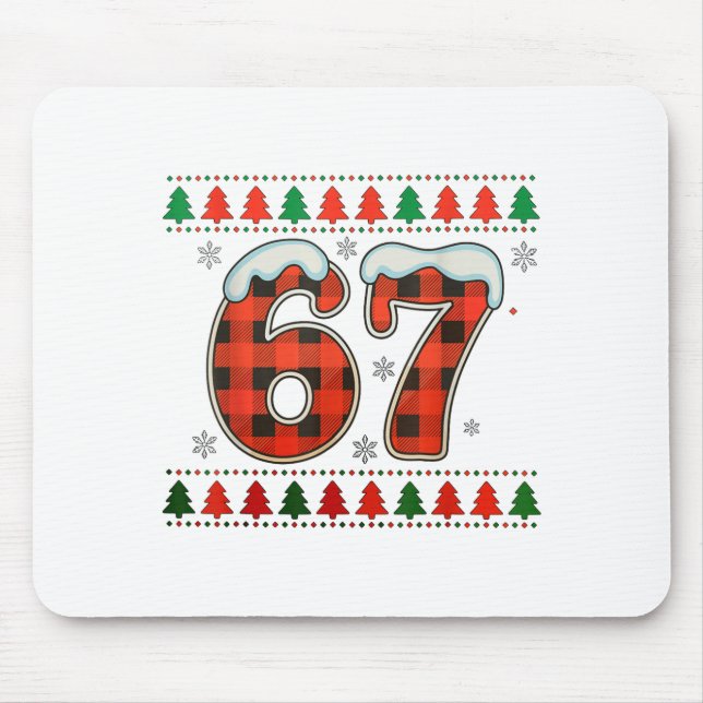 Mousepad Engraçado 67 Seis Sete Esquadrão Meme Natal Suéter (Frente)