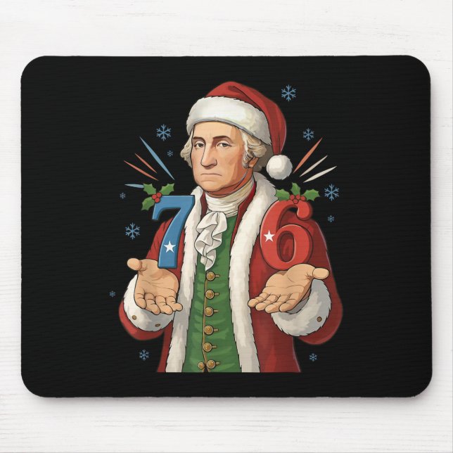 Mousepad Engraçado 7-6 6-7 George Washington Papai Noel 67  (Frente)