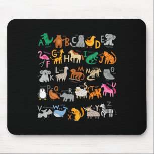 Mousepad Engraçado Alfabeto Abcs Animal Learning Jardim De