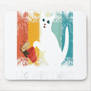 Mousepad Engraçado, amante de gato Retro, eu faço o que eu