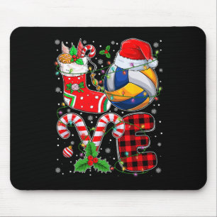 Mousepad Engraçado Amor Bola de Voleibol Santa Chapéu