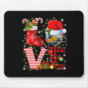 Mousepad Engraçado Amor Bola de Voleibol Santa Chapéu