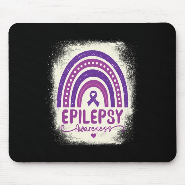 Mousepad Engraçado Arco-Íris Roxo Roxo Fita Epilepsia Awar (Frente)