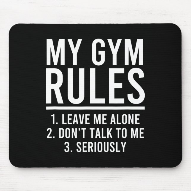 Mousepad Engraçado As Minhas Regras De Gym (Frente)