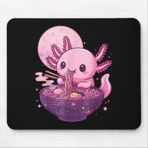 Mousepad Engraçado Axolotl Noodle Anime Kawaii Axolotl come