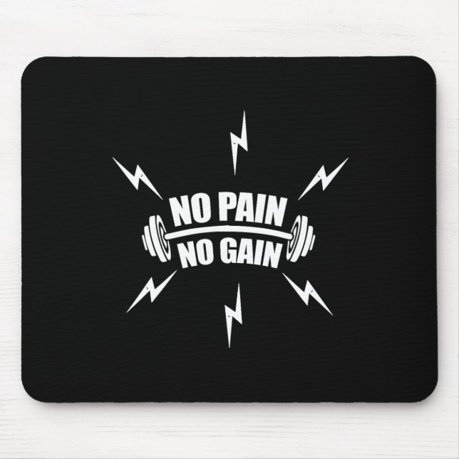 Mousepad Engraçado Bodybuilding Sem Dor Sem Ganho (Frente)