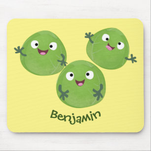 Mousepad Engraçado Bruxelas brota caricatura de legumes