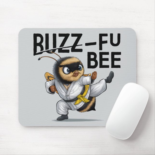 Mousepad Engraçado Buzz-Fu Bee Artes Marciais (Com mouse)