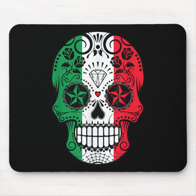 Mousepad Engraçado cabeça do crânio mexicano Cinco de Mayo  (Frente)
