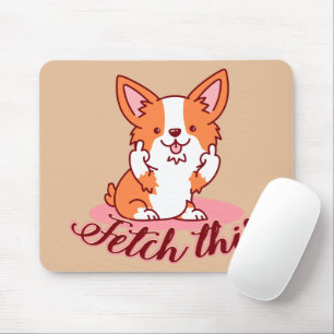 Mousepad Engraçado Cachorro Corgi Em Direto Procura Isto