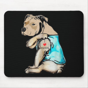 Mousepad Engraçado Cachorro Pitbuloso Adoro Vovô Tattoo Eng