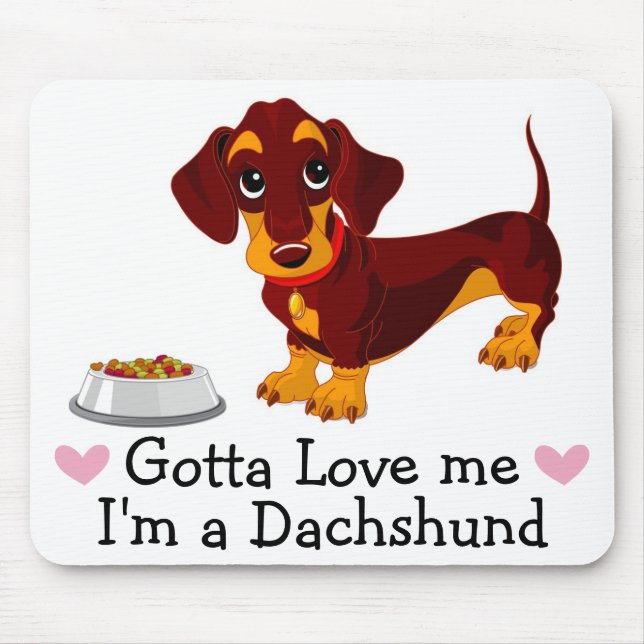 Mousepad Engraçado Cão-de-Caricho Dachshund GiftCute (Frente)