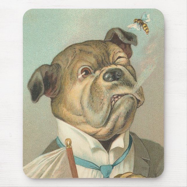 Mousepad Engraçado Cão Vintage (Frente)