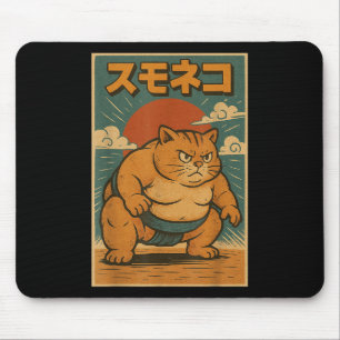 Mousepad Engraçado Cat Sumo Wrestler Anime de Arte Japonês