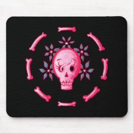 Mousepad Engraçado Caveira Rosa, do Halloween Whimsigoth