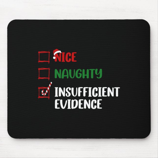 Mousepad Engraçado Checklist de Natal Insuficiente (Frente)
