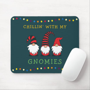 Mousepad Engraçado Chillin' Com Meu Pun De Natal Gnomos