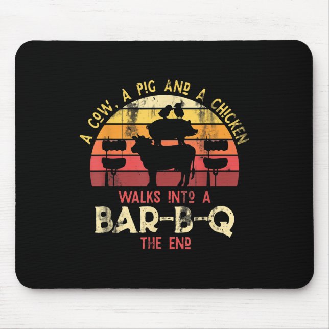 Mousepad Engraçado Churrasco Fumado Carne Fumada Presente I (Frente)