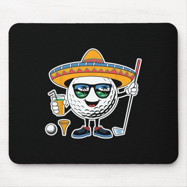 Mousepad Engraçado Cinco De Mayo Golf Byll Com Sombrero Mar (Frente)