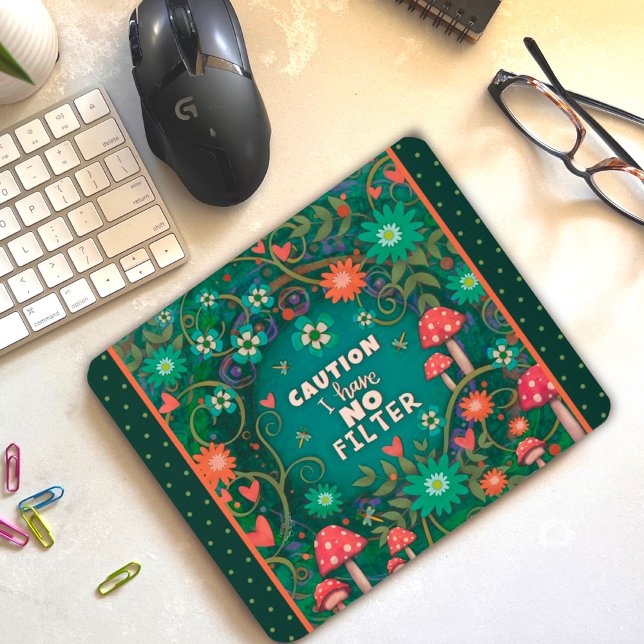 Mousepad Engraçado Cogumelo Floral Sem Cotação de Filtro (Criador carregado)