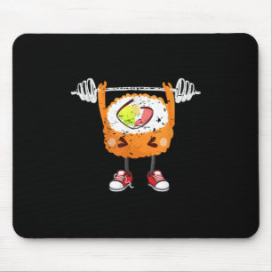 Mousepad Engraçado Comida Japonesa Gym Levantando Peso Pre