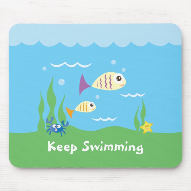 Mousepad Engraçado Continuar Nadando Submarino Peixe (Frente)