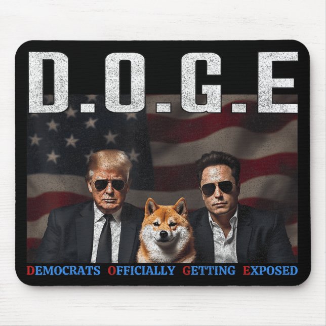 Mousepad Engraçado D.o.g. e Doge Democratas Oficialmente Ch (Frente)