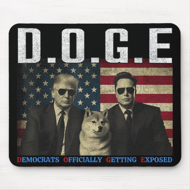 Mousepad Engraçado D.o.g. e Doge Democrats Oficialmente Obt (Frente)