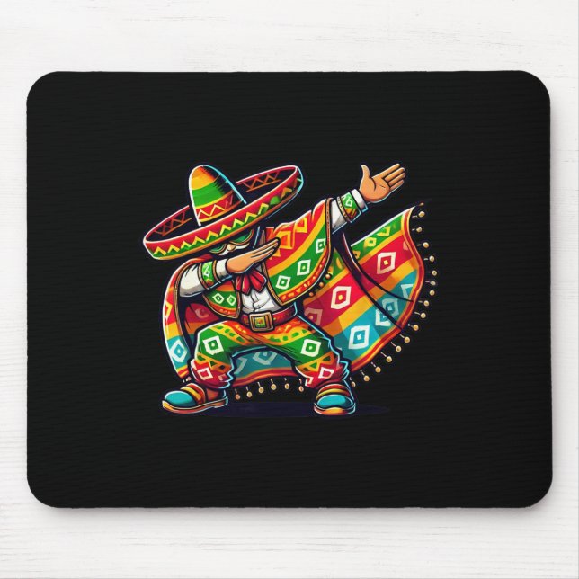 Mousepad Engraçado Dabbing Boys Mexicanos Poncho Cinco De M (Frente)