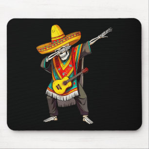 Mousepad Engraçado Dabbing mexicano esqueleto Poncho Cinco