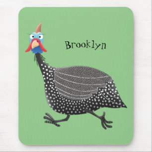 Mousepad Engraçado desenho animado de aves Guineafowl