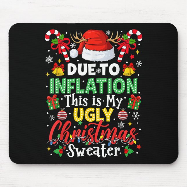 Mousepad Engraçado Devido À Inflação De Suéteres De Natal F (Frente)
