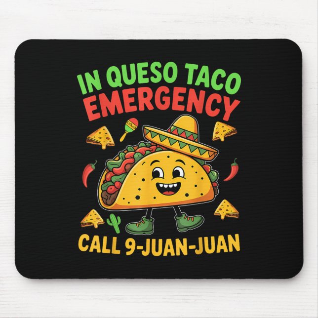 Mousepad Engraçado Dizer "Cinco de Mayo, mexicano Taco Fies (Frente)