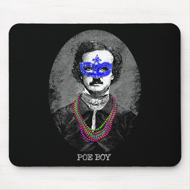 Mousepad Engraçado Edgar Allan Poe Mardi Gras Mashup (Frente)