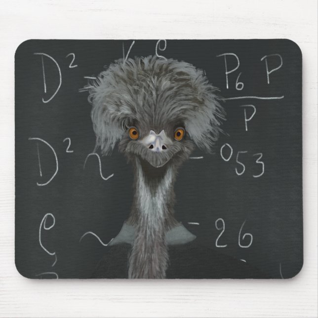 Mousepad Engraçado Emu Einstein (Frente)