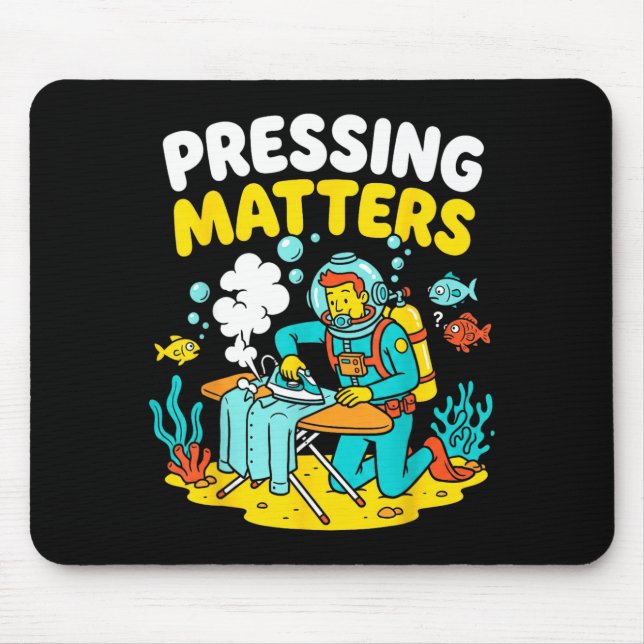 Mousepad Engraçado Extreme Ironing Scuba Diver Pressionando (Frente)