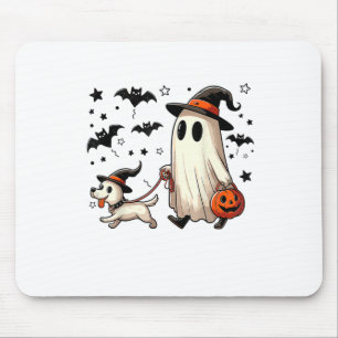 Mousepad Engraçado Fantasma Andando Cachorro Spooky Season