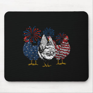 Mousepad Engraçado Galinha Em 4 De Julho Pintinho Americano